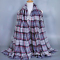 Goods on stock classic plaid cotton voile model hijab